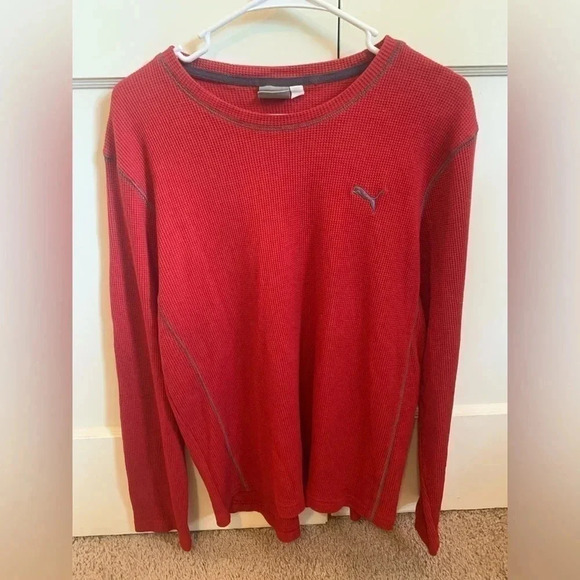 Mens Red Puma Henley - Picture 1 of 3